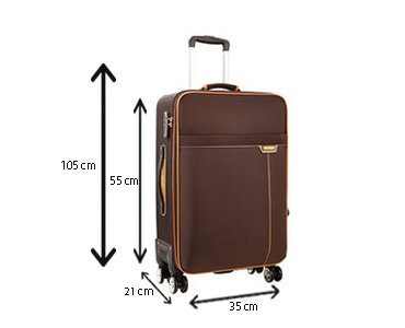 Handbagage Belly bruin koffer 55cm zacht 4 wielen trolley met pin