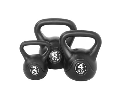 Kettlebell set, gewicht 2, 4 en 6 kilo