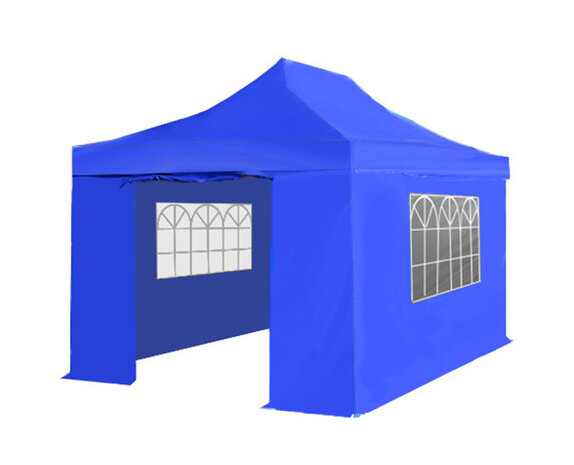 blauwe partytent