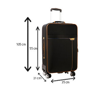 Handbagage Belly zwart koffer 55cm zacht 4 wielen trolley met pin