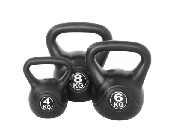 Kettlebell set, gewicht 4, 6 en 8 kilo