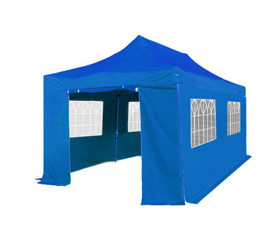 Easy up 3x6m blauw 40mm (aluminium buizen) semi prof partytent