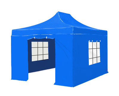 Easy up 3x4,5m blauw luxe partytent