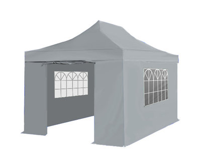 Easy up 3x4,5m grijs 40mm (aluminium buizen) semi prof partytent