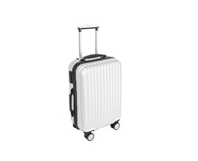 Handbagage koffer 55cm wit 4 wielen trolley met pin