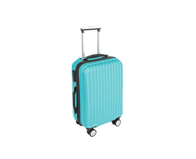 Handbagage koffer 55cm blauw 4 wielen trolley met pin